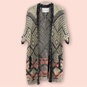 Carol Anderson by Invitation Knit Short Sleeve Cardigan Cream Coral Small